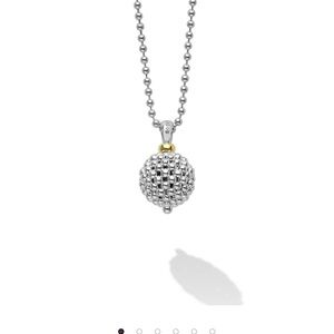 LAGOS Signature Caviar 16mm Ball Pendant Necklace with 18k Gold Accent